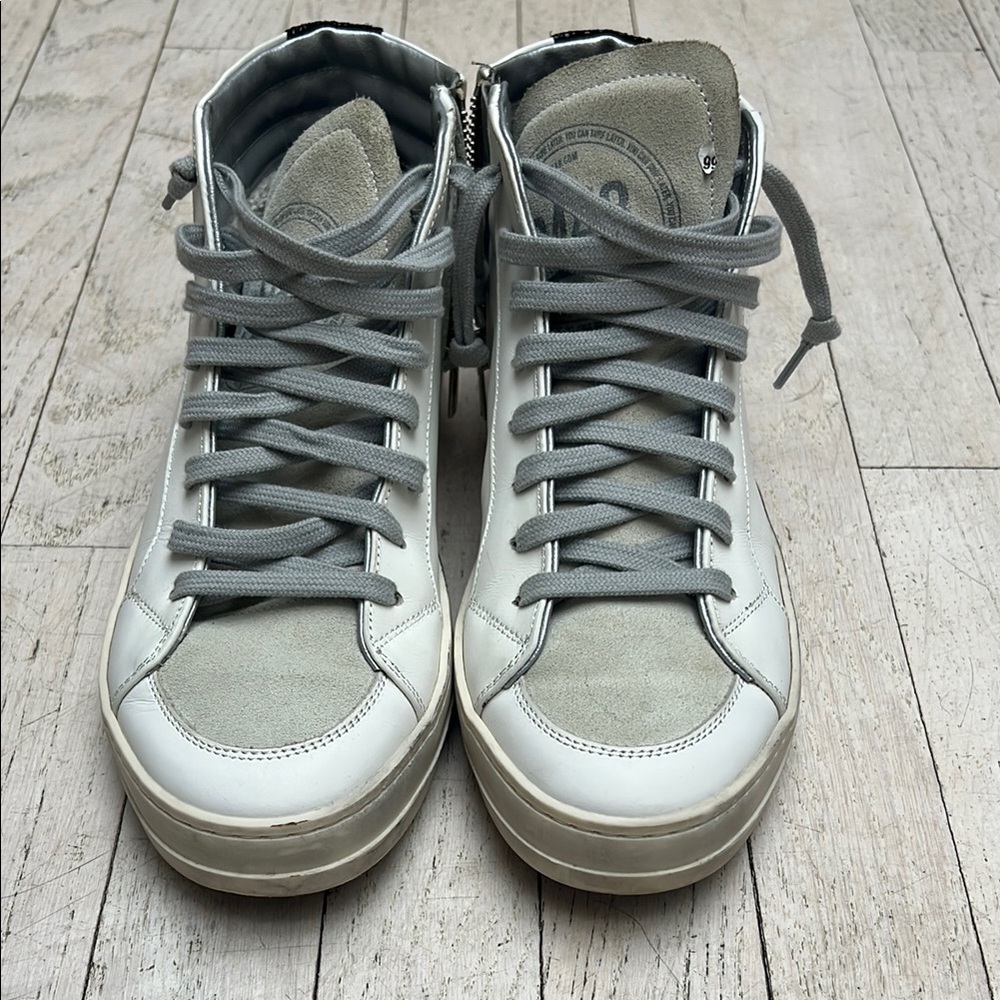 Gray and White Sneakers